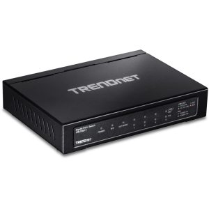 TRENDnet 6-port Gigabit Poe+ Switch, TPE-TG611, 4 X Gigabit Poe+ Ports, 1 X Gigabit Port, 1 X SFP Slot, Supports 100/1000Base-FX Fiber SFP Modules, Ethernet Desktop Network Switch, Lifetime Protection