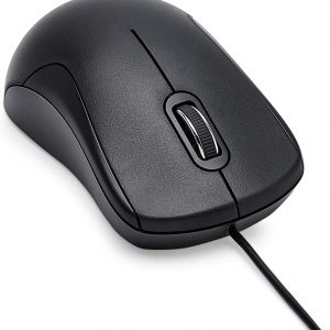 Basics 3-Button USB Wired Mouse – Standard, Black